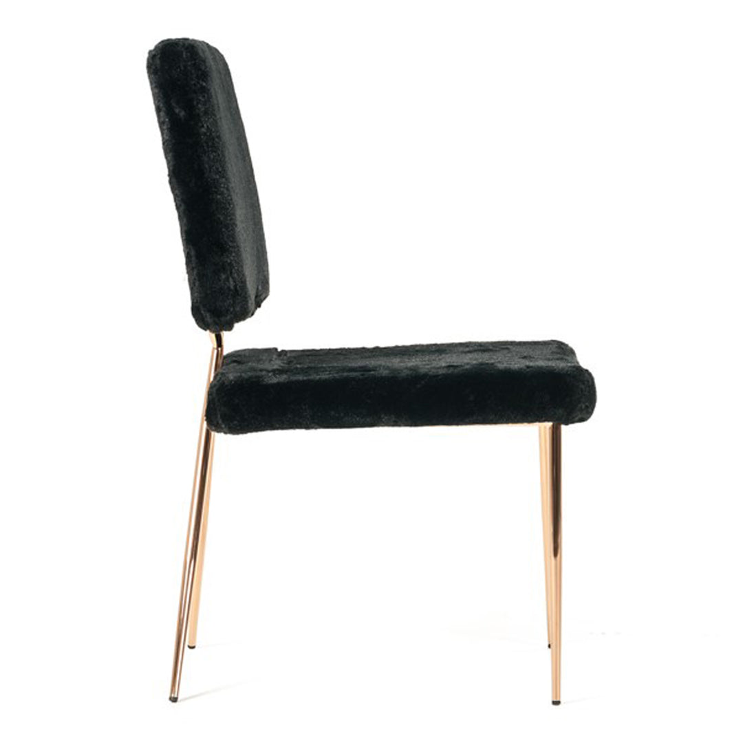 Candace - Modern Black Faux Fur Dining Chair (Set of 2)