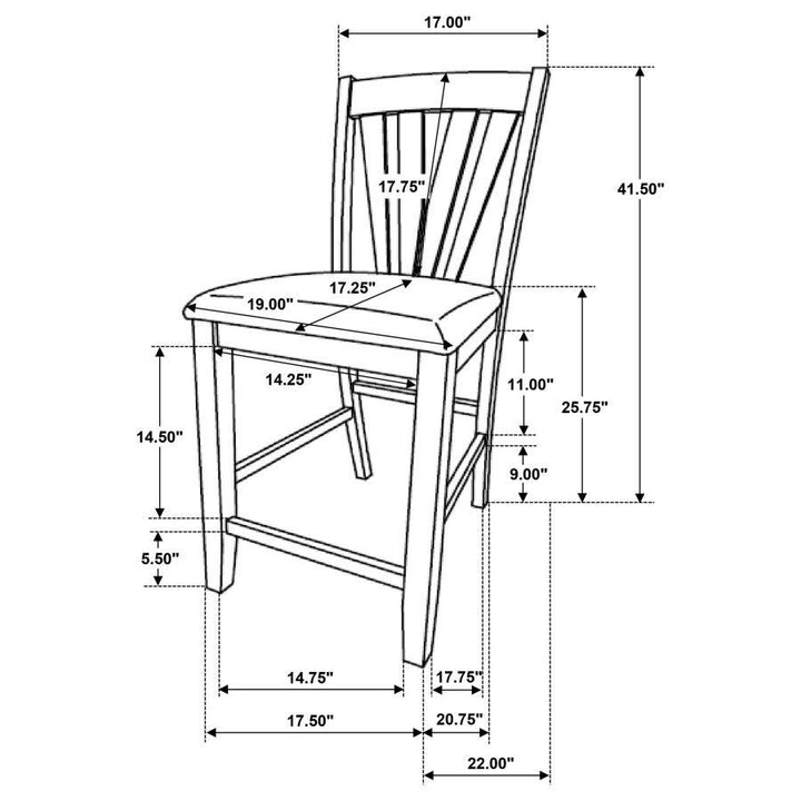 Canfield - Counter Height Dining Side Chair (Set of 2) - Brown Chair Set modern furniture Contempo Furniture