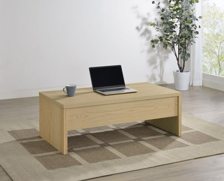 Canoga - Engineered Wood Lift Top Coffee Table - Light Oak Coffee Table modern furniture Contempo Furniture