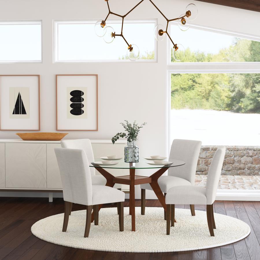 Cantley - Upholstered Dining Side Chair (Set of 2) - Beige Chair Set modern furniture Contempo Furniture