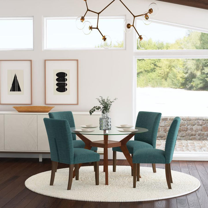 Cantley - Upholstered Dining Side Chair (Set of 2) - Blue Chair Set modern furniture Contempo Furniture