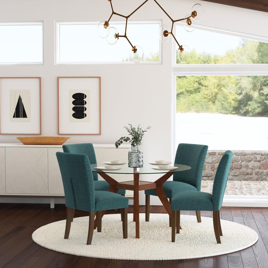 Cantley - Upholstered Dining Side Chair (Set of 2) - Blue Chair Set modern furniture Contempo Furniture