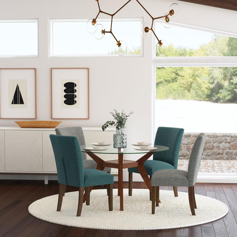 Cantley - Upholstered Dining Side Chair (Set of 2) - Gray Chair Set modern furniture Contempo Furniture