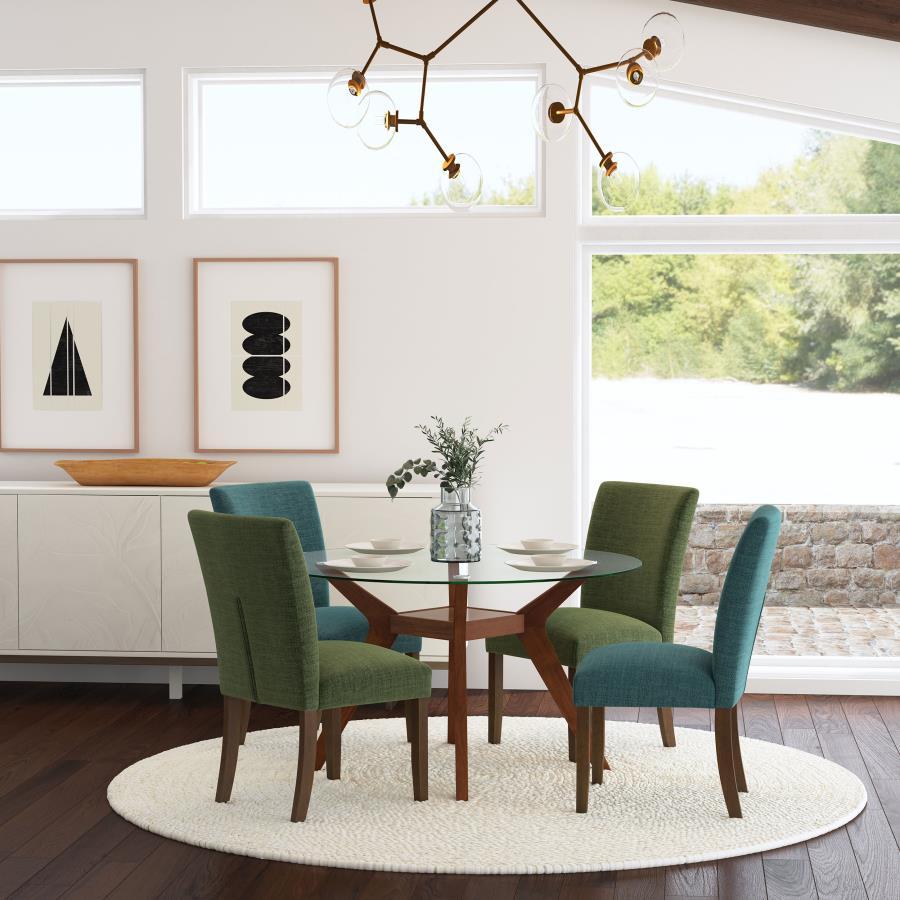 Cantley - Upholstered Dining Side Chair (Set of 2) - Green Chair Set modern furniture Contempo Furniture