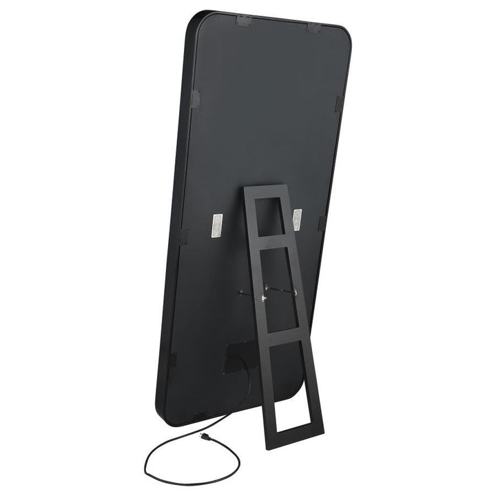 Canton - LED Standing Mirror With Speakers - Black Floor Mirror modern furniture Contempo Furniture
