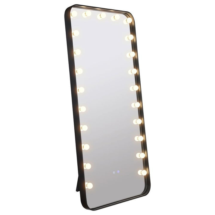 Canton - LED Standing Mirror With Speakers - Black Floor Mirror modern furniture Contempo Furniture