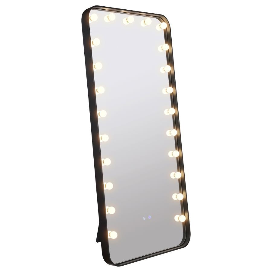 Canton - LED Standing Mirror With Speakers - Black Floor Mirror modern furniture Contempo Furniture