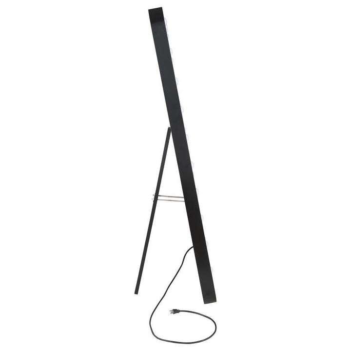 Canton - LED Standing Mirror With Speakers - Black Floor Mirror modern furniture Contempo Furniture