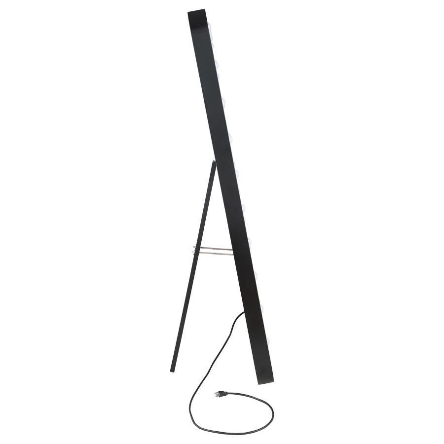 Canton - LED Standing Mirror With Speakers - Black Floor Mirror modern furniture Contempo Furniture