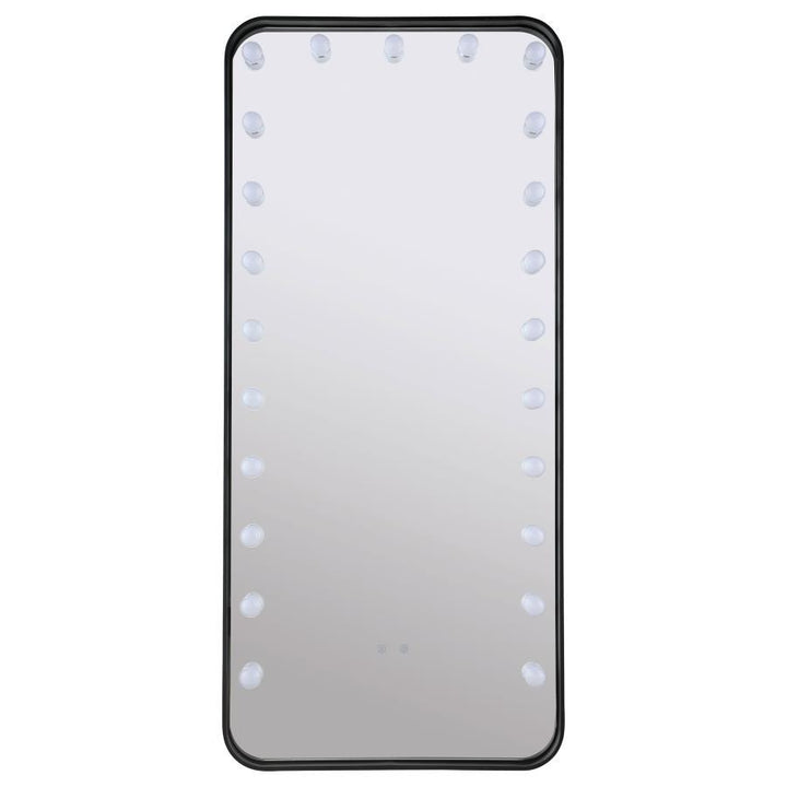 Canton - LED Standing Mirror With Speakers - Black Floor Mirror modern furniture Contempo Furniture