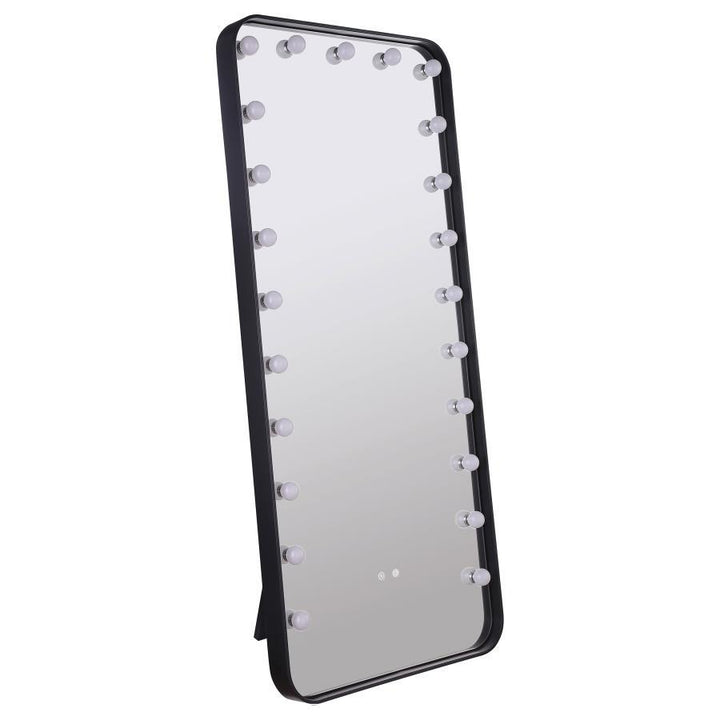 Canton - LED Standing Mirror With Speakers - Black Floor Mirror modern furniture Contempo Furniture