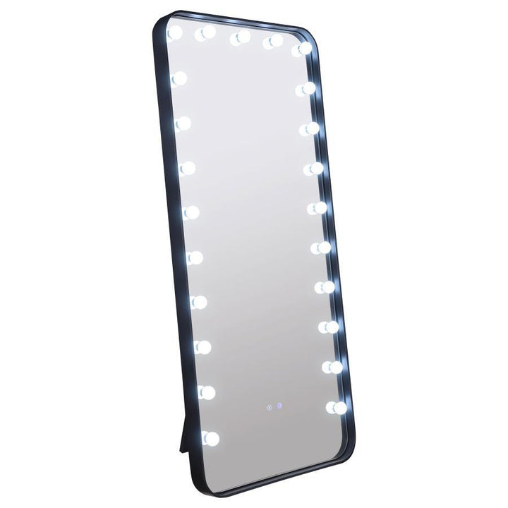Canton - LED Standing Mirror With Speakers - Black Floor Mirror modern furniture Contempo Furniture