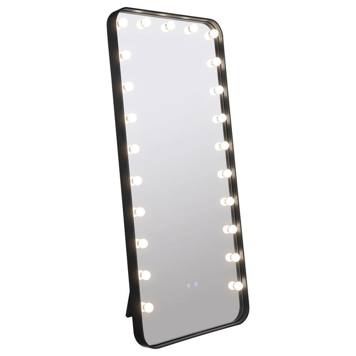 Canton - LED Standing Mirror With Speakers - Black Floor Mirror modern furniture Contempo Furniture
