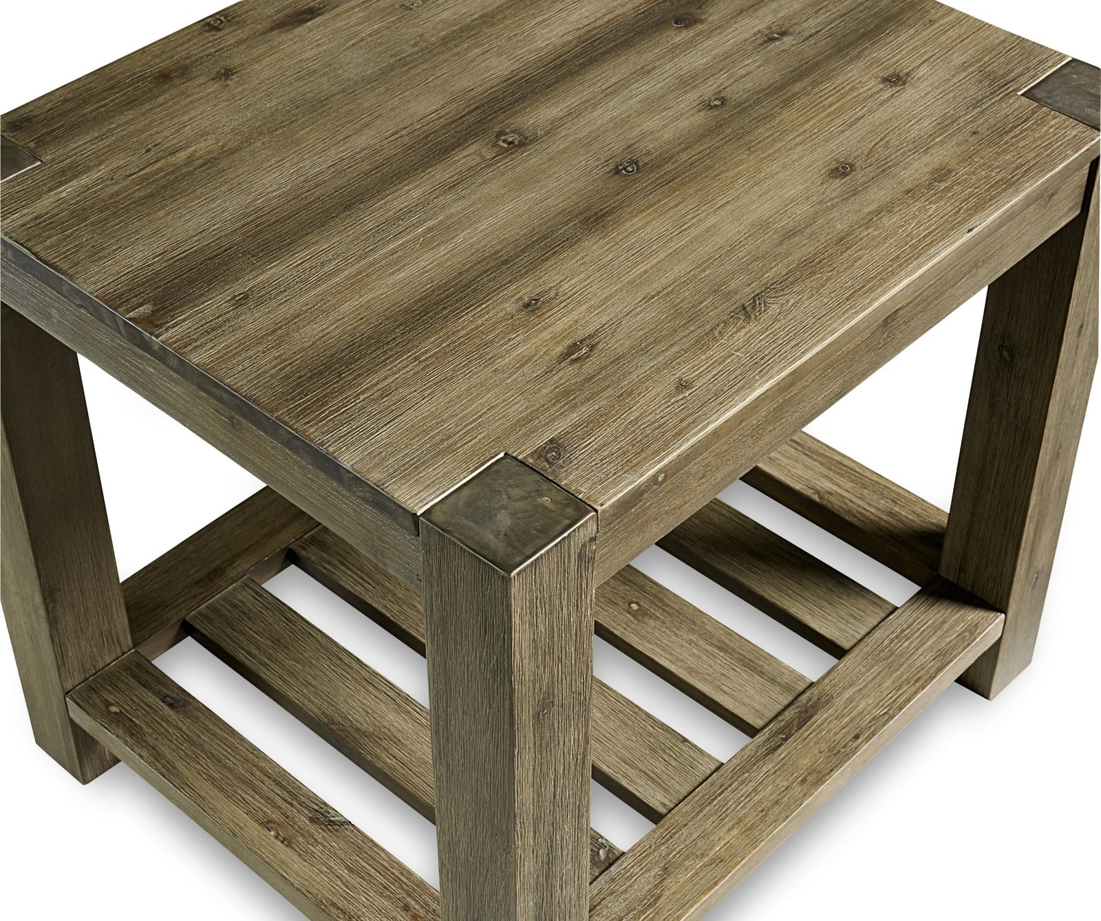 Canyon Solid Wood Rectangular End Table in Washed Grey End Table modern furniture Contempo Furniture