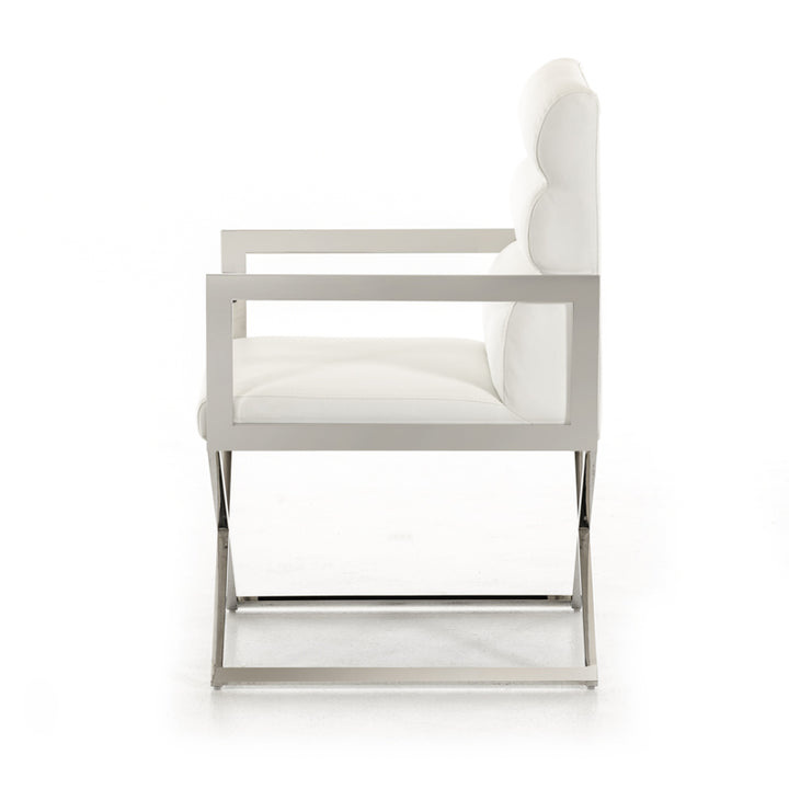 Capra Modern White Leatherette Dining Chair