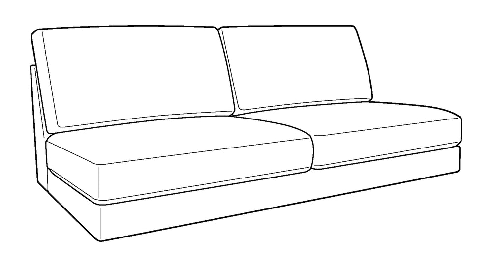 Luonto Capri Armless Sofa-2 Seats