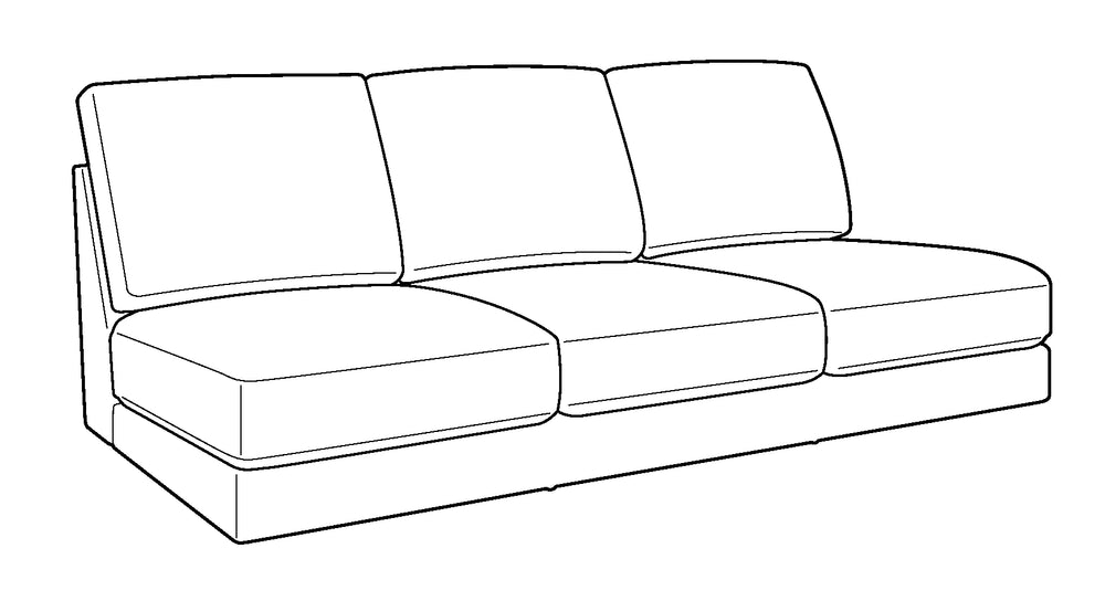 Luonto Capri Armless Sofa-3 Seats