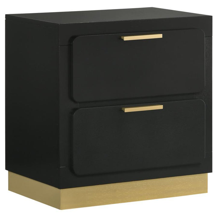Caraway - 2 - Drawer Nightstand - Black Accent Nightstand modern furniture Contempo Furniture