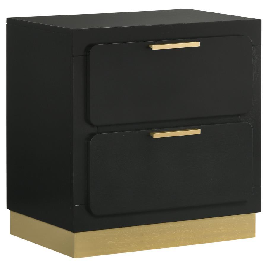 Caraway - 2 - Drawer Nightstand - Black Accent Nightstand modern furniture Contempo Furniture