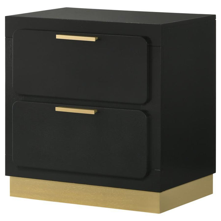 Caraway - 2 - Drawer Nightstand - Black Accent Nightstand modern furniture Contempo Furniture