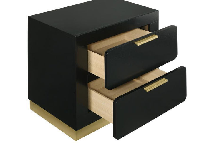 Caraway - 2 - Drawer Nightstand - Black Accent Nightstand modern furniture Contempo Furniture