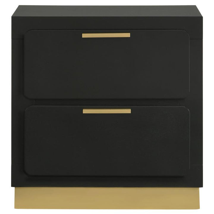Caraway - 2 - Drawer Nightstand - Black Accent Nightstand modern furniture Contempo Furniture
