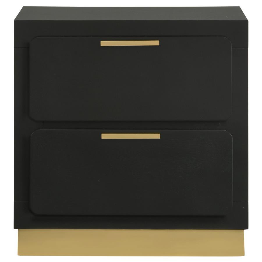 Caraway - 2 - Drawer Nightstand - Black Accent Nightstand modern furniture Contempo Furniture