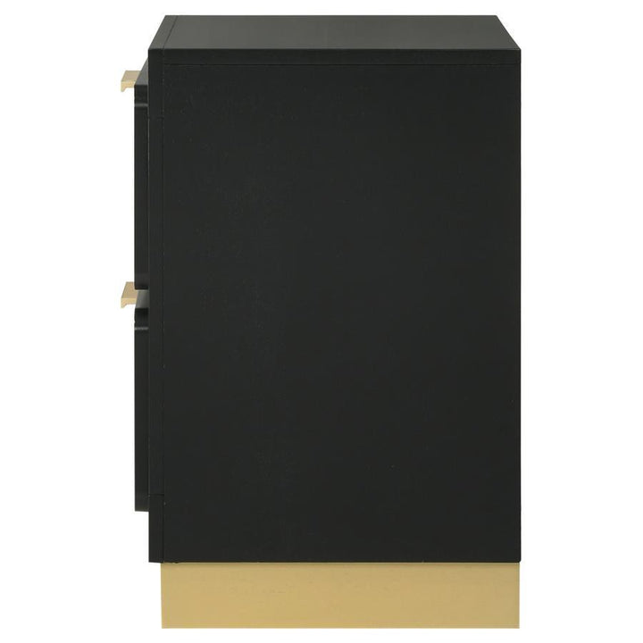 Caraway - 2 - Drawer Nightstand - Black Accent Nightstand modern furniture Contempo Furniture