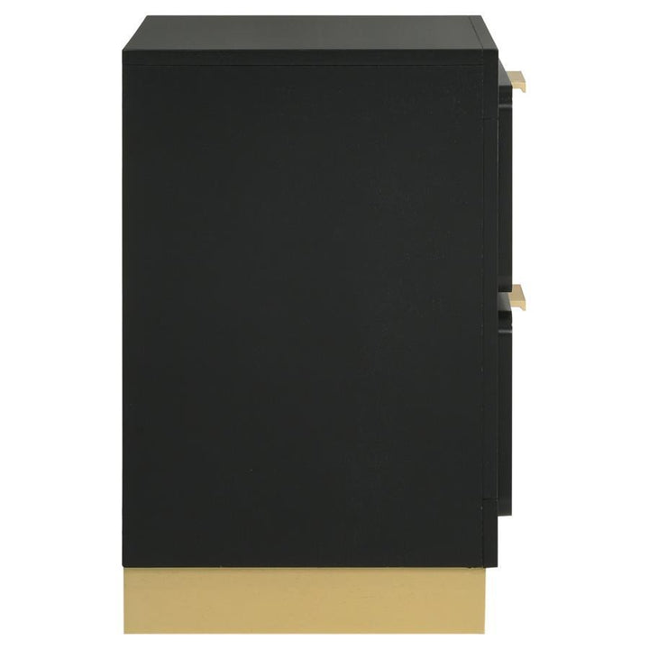 Caraway - 2 - Drawer Nightstand - Black Accent Nightstand modern furniture Contempo Furniture