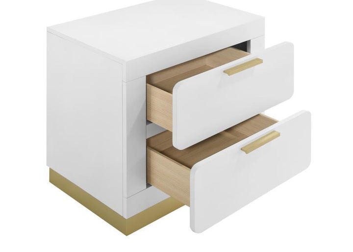 Caraway - 2 - Drawer Nightstand - White Accent Nightstand modern furniture Contempo Furniture