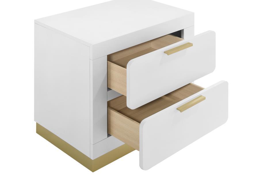 Caraway - 2 - Drawer Nightstand - White Accent Nightstand modern furniture Contempo Furniture