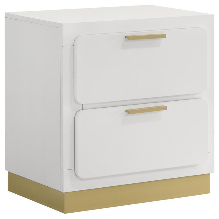 Caraway - 2 - Drawer Nightstand - White Accent Nightstand modern furniture Contempo Furniture