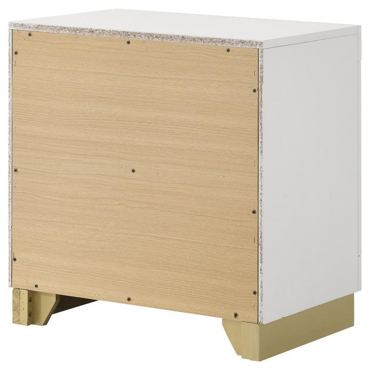 Caraway - 2 - Drawer Nightstand - White Accent Nightstand modern furniture Contempo Furniture