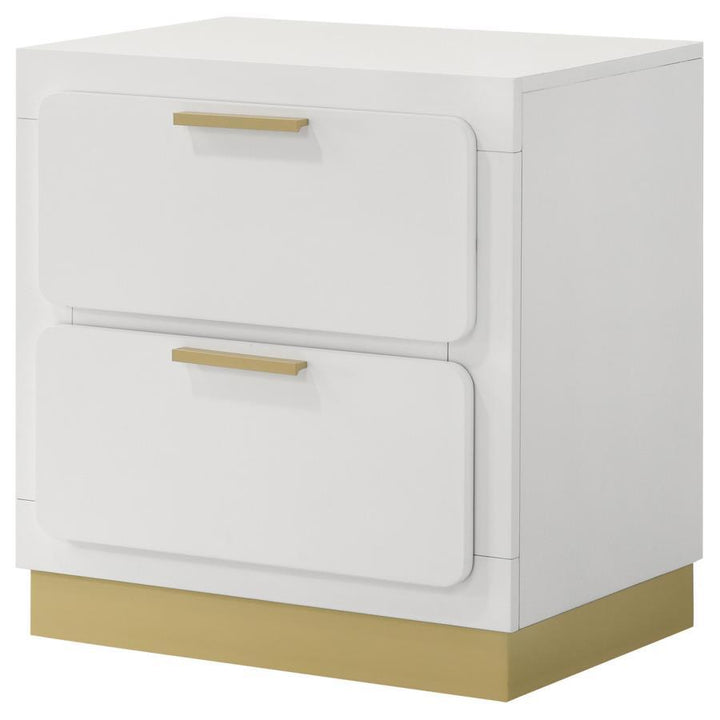 Caraway - 2 - Drawer Nightstand - White Accent Nightstand modern furniture Contempo Furniture