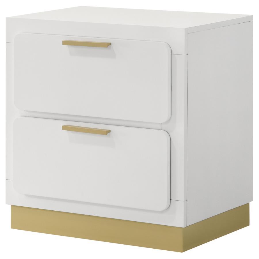 Caraway - 2 - Drawer Nightstand - White Accent Nightstand modern furniture Contempo Furniture