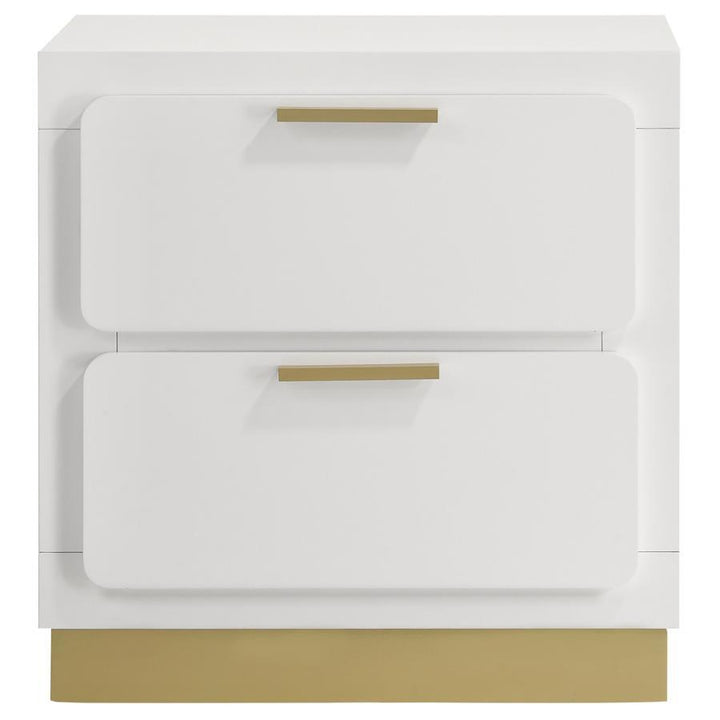 Caraway - 2 - Drawer Nightstand - White Accent Nightstand modern furniture Contempo Furniture
