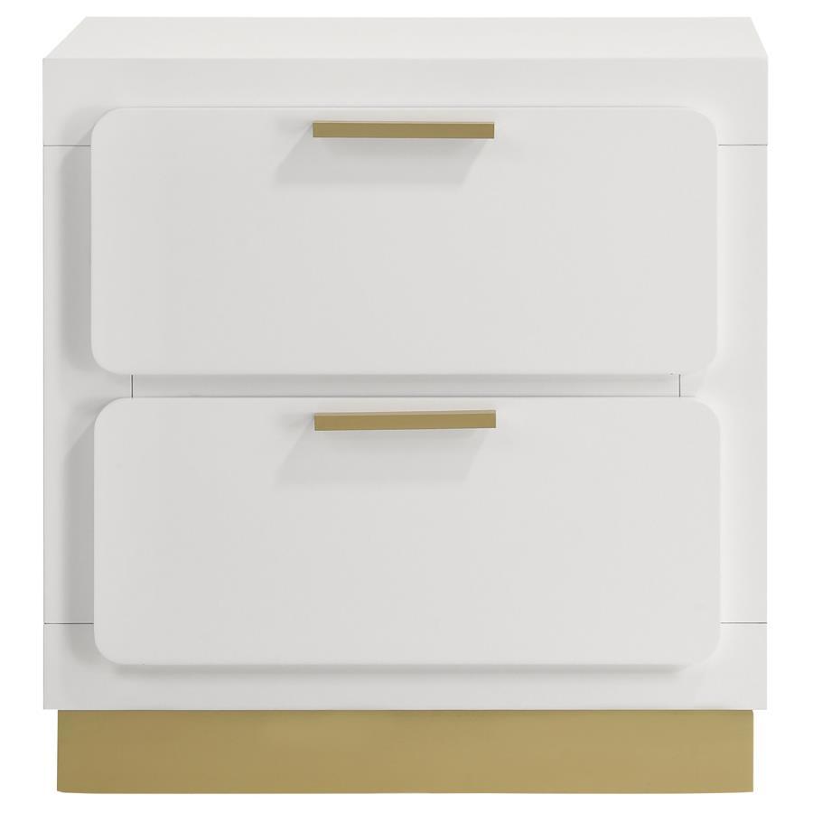 Caraway - 2 - Drawer Nightstand - White Accent Nightstand modern furniture Contempo Furniture