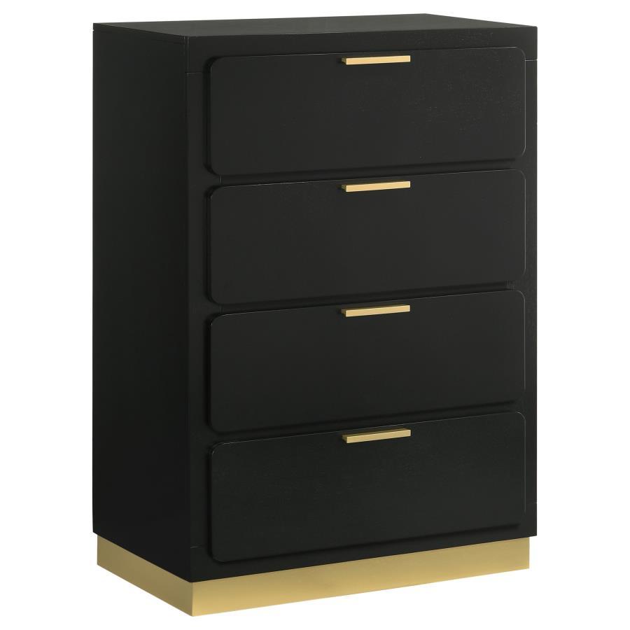 Caraway - 4 - Drawer Bedroom Chest - Black Accent Chest modern furniture Contempo Furniture