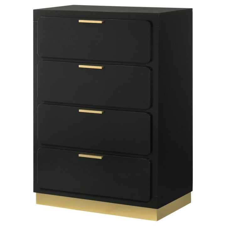 Caraway - 4 - Drawer Bedroom Chest - Black Accent Chest modern furniture Contempo Furniture