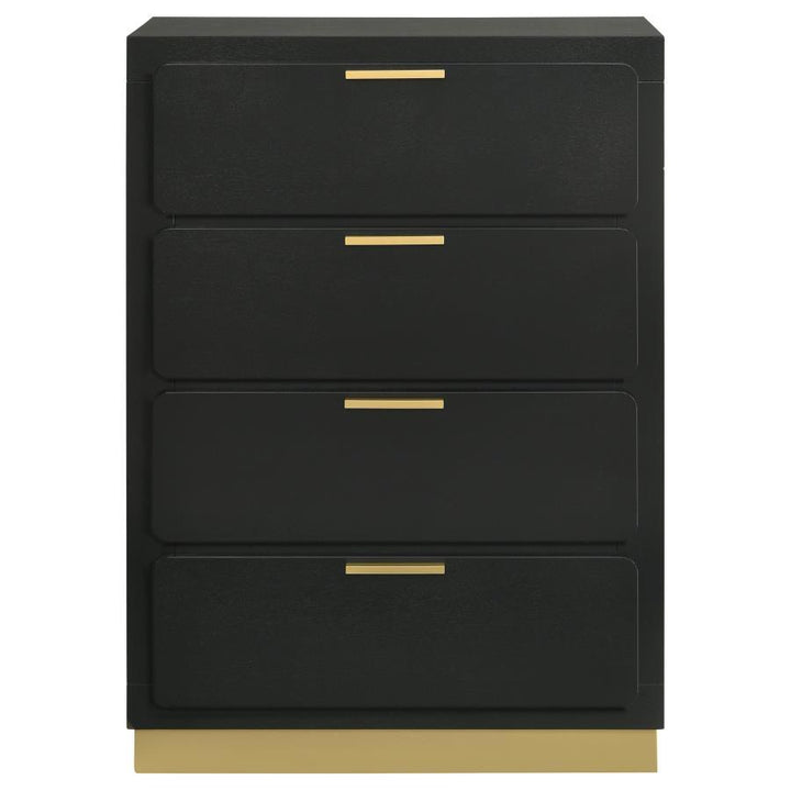 Caraway - 4 - Drawer Bedroom Chest - Black Accent Chest modern furniture Contempo Furniture