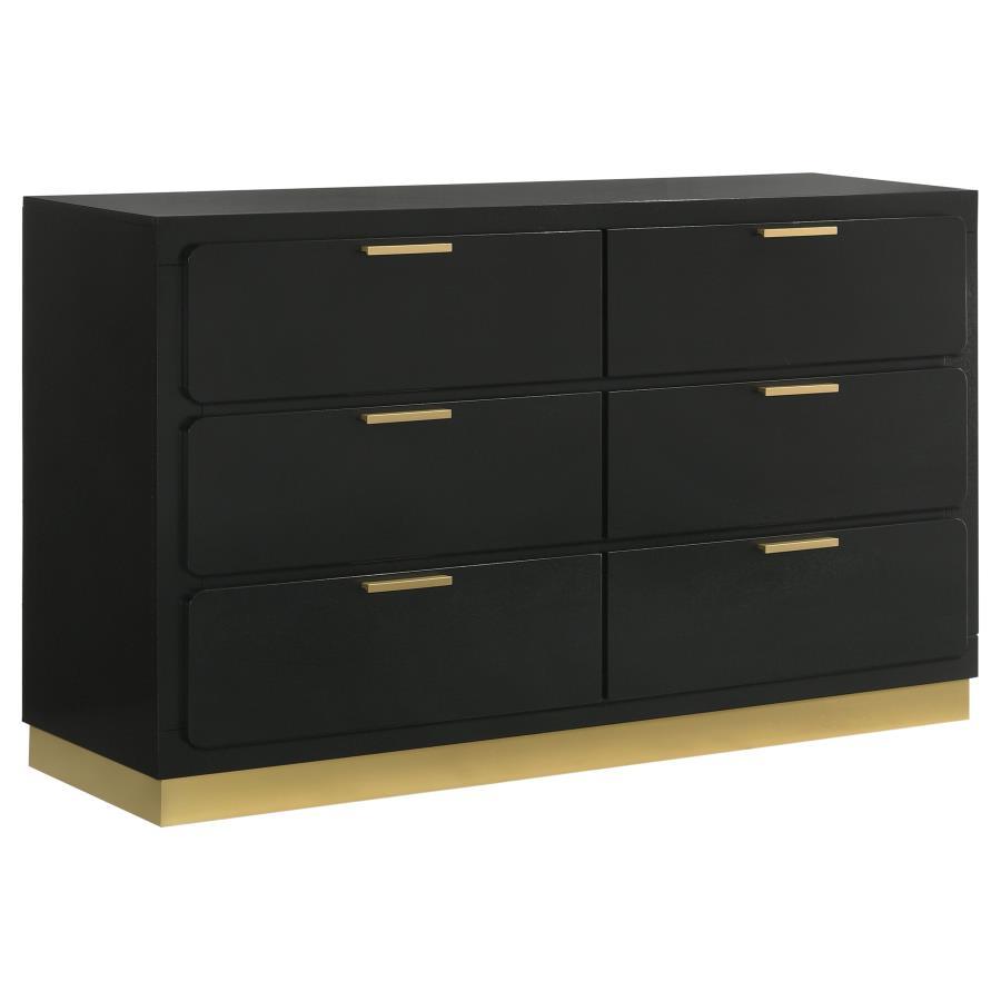 Caraway - 6 - Drawer Dresser - Black Dressers modern furniture Contempo Furniture