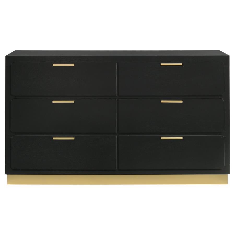 Caraway - 6 - Drawer Dresser - Black Dressers modern furniture Contempo Furniture