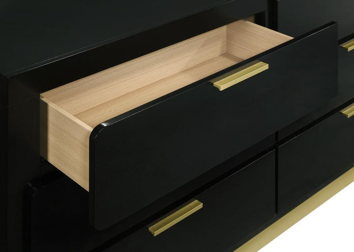 Caraway - 6 - Drawer Dresser - Black Dressers modern furniture Contempo Furniture