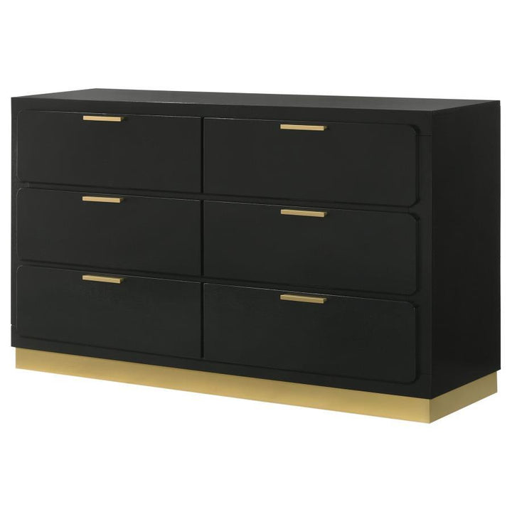Caraway - 6 - Drawer Dresser - Black Dressers modern furniture Contempo Furniture