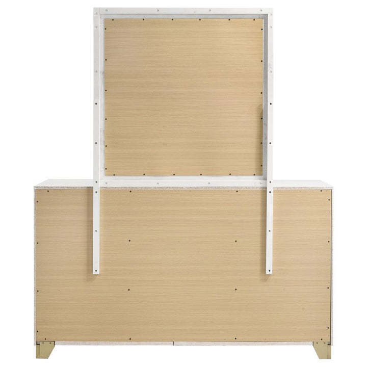 Caraway - 6 - Drawer Dresser With Mirror - White Dresser &amp; Mirror modern furniture Contempo Furniture