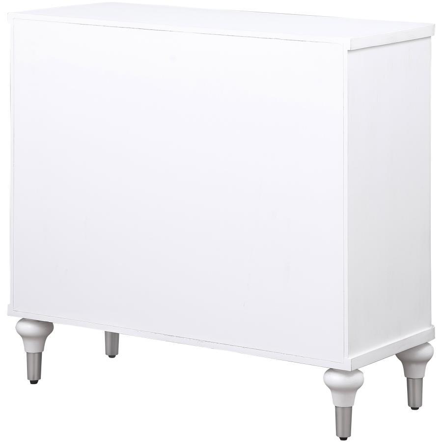 Cardella - 2 Door Mandala Accent Cabinet - Distressed White Accent Cabinet modern furniture Contempo Furniture