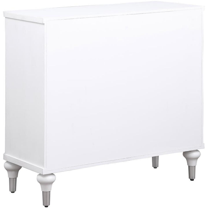Cardella - 2 Door Mandala Accent Cabinet - Distressed White Accent Cabinet modern furniture Contempo Furniture