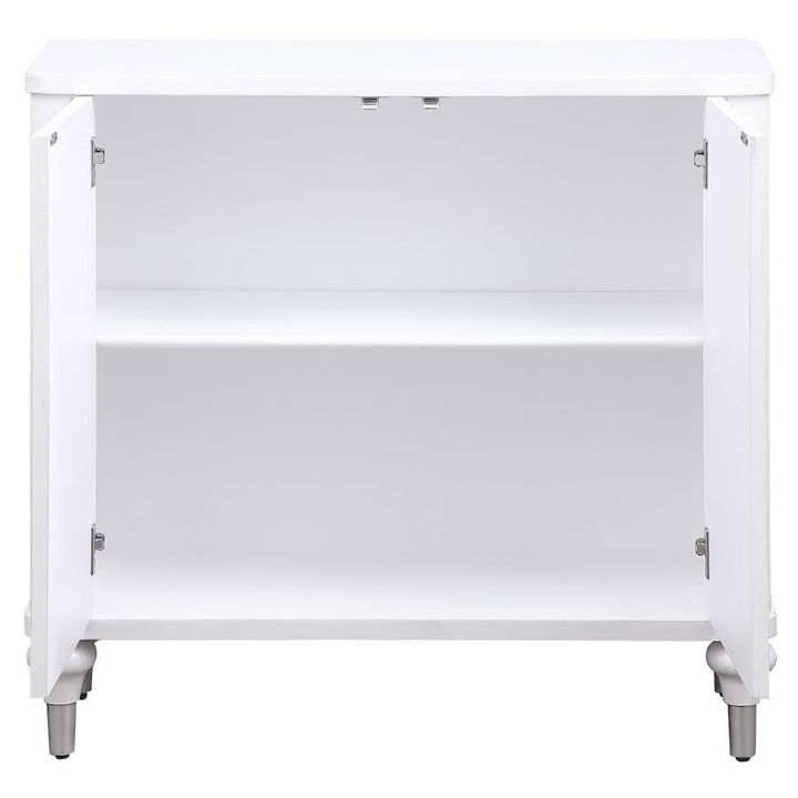 Cardella - 2 Door Mandala Accent Cabinet - Distressed White Accent Cabinet modern furniture Contempo Furniture