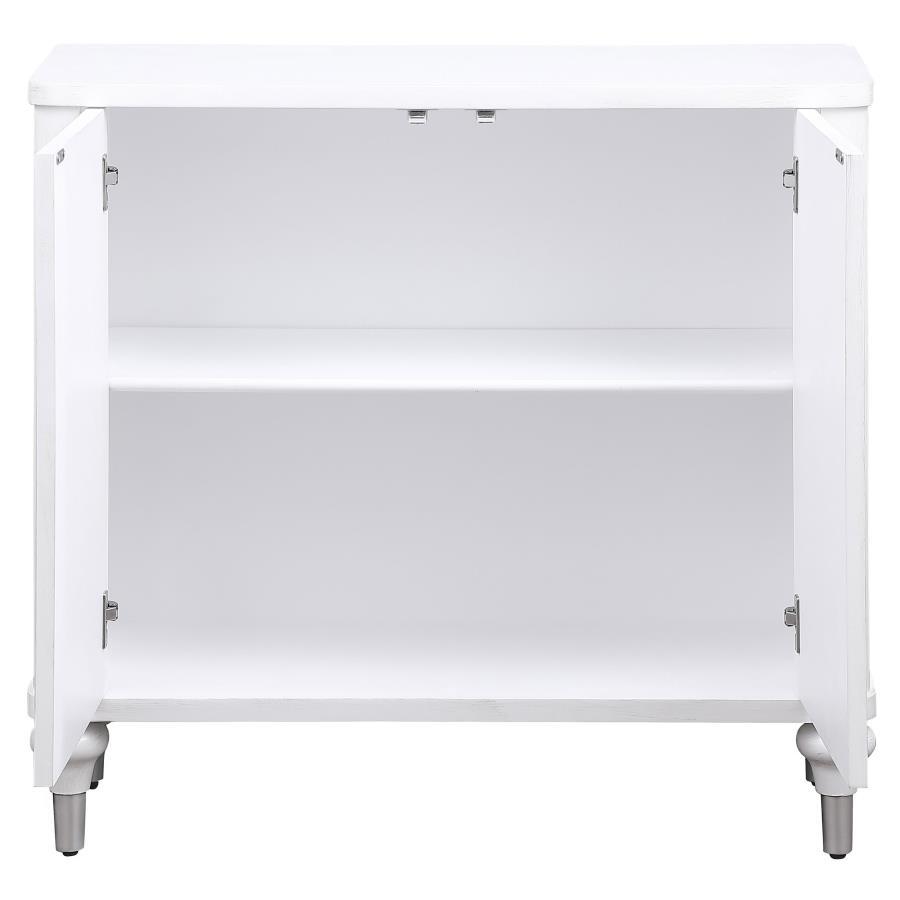 Cardella - 2 Door Mandala Accent Cabinet - Distressed White Accent Cabinet modern furniture Contempo Furniture