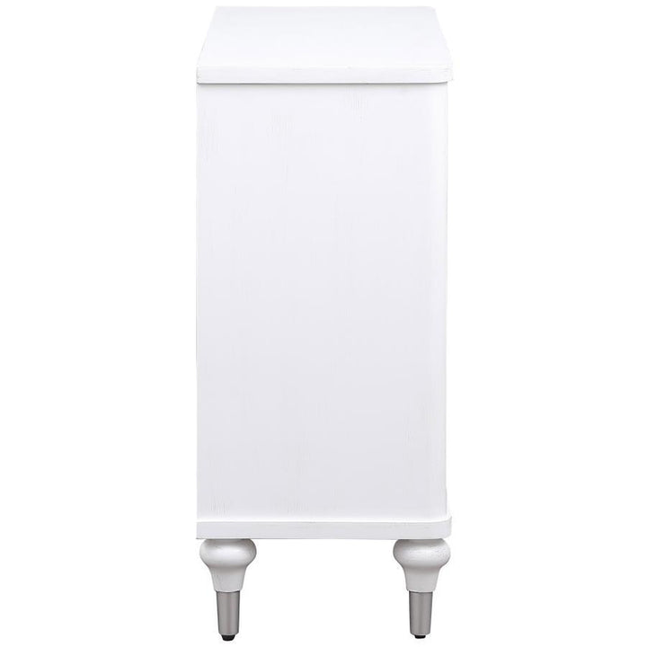 Cardella - 2 Door Mandala Accent Cabinet - Distressed White Accent Cabinet modern furniture Contempo Furniture
